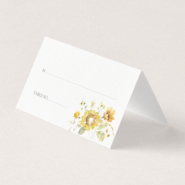 Mariage d'aquarelle de tournesol jaune (Front)