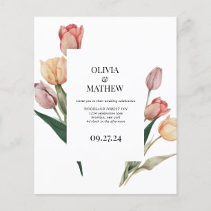 MARIAGE d'aquarelle de tulipe de couleur de budget