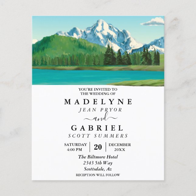 Mariage d'aquarelle extérieure de Lake Mountain Fo (Devant)