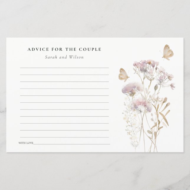 Mariage d'aquarelle Lilac Fleur sauvage Fern Folia (Devant)