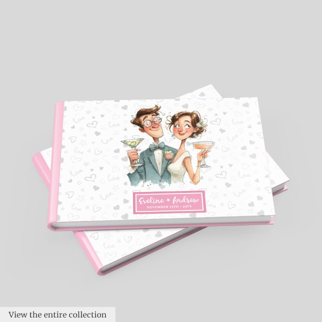 Mariage d'aquarelle Livre d'invité Humour Quirky C (Watercolor Wedding Guest Book Humor Quirky Couple)