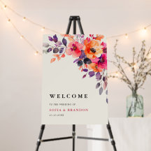 Mariage d'aquarelle orange rose vif