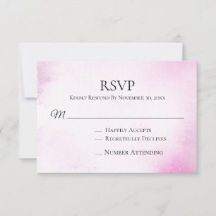 *~* Mariage d'aquarelle rose-rose moderne RSVP