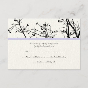 Mariage d'arbre d'hiver noir et blanc RSVP