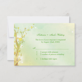 Mariage d'arbre vert clair chatoyant RSVP