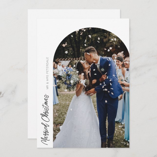 mariage d'arche de noël marié faire-part (Devant / Derrière)