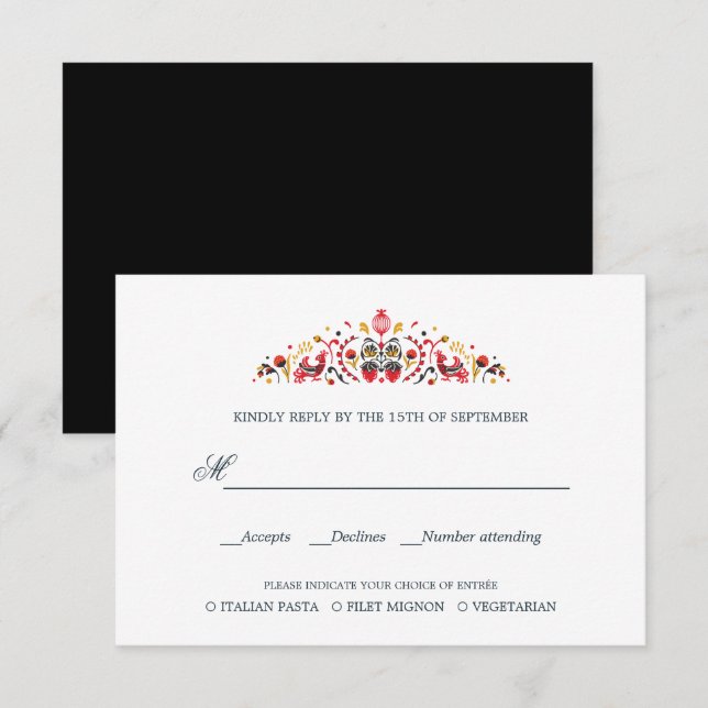 MARIAGE D'ART folklorique russe RSVP REPAS CHOIX (Devant / Derrière)