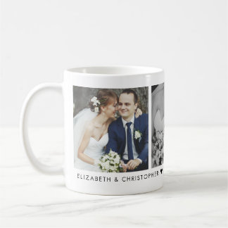 Mariage Date et Monogramme 3 Photo Café Mug
