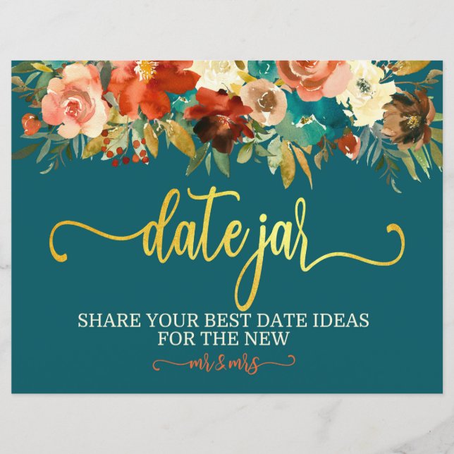 Mariage Date Jar Signal - Mariage Turquoise et ora (Devant)