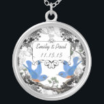 Mariage Date Lucky Bluebird Anniversaire Collier<br><div class="desc">Colliers de conservation Choisissez soit Plat Argent,  soit Argent Argent Sterling</div>