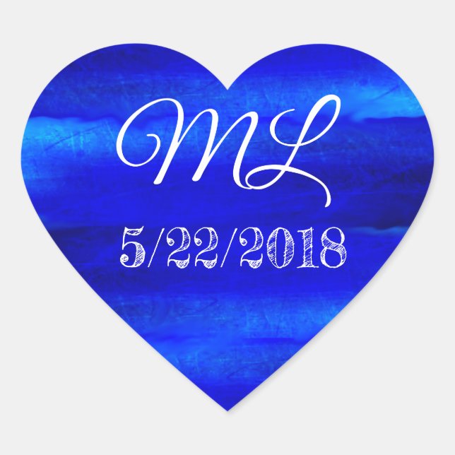 Mariage Date Mariée et Groom Coeur Stickers (Devant)