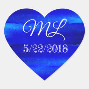 Mariage Date Mariée et Groom Coeur Stickers