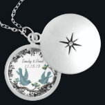 Mariage Date Oiseaux Vintages Anniversaire Collier<br><div class="desc">Colliers de conservation Choisissez soit Plat Argent,  soit Argent Argent Sterling</div>