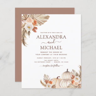 Mariage de automne budget Citrouille Pampas Grass