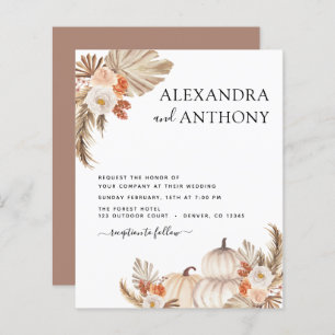 Mariage de automne budget Citrouilles Pampas Grass