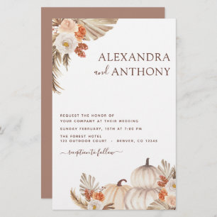 Mariage de automne budget Citrouilles Pampas Grass