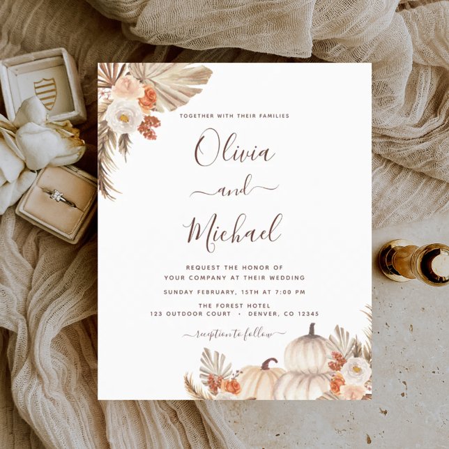 Mariage de automne Budget Pampas Grass Terracotta (Créateur téléchargé)