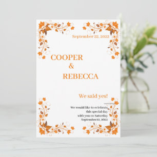 Mariage de automne Cooper & Rebecca - Carte d'invi