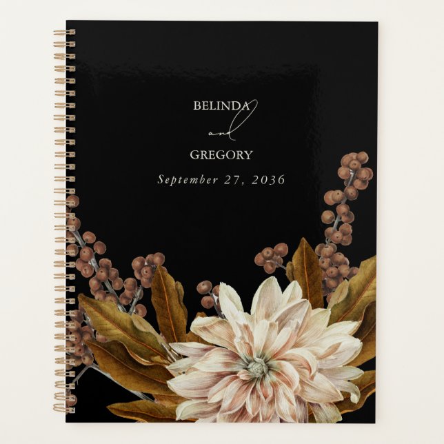 Mariage de automne d'aquarelle noire florale d'aut (Devant)