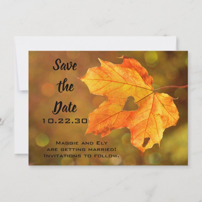 Mariage de automne d'automne Enregistrer les carte (Devant)