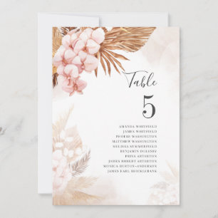 Mariage de automne de laiton Pampas Numéro de tabl