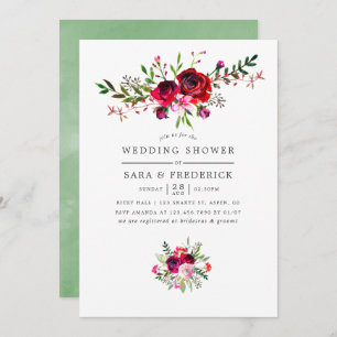Mariage de automne Douche Floral Invitation