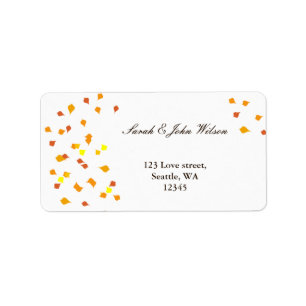mariage de automne, étiquette d'adresse de retour