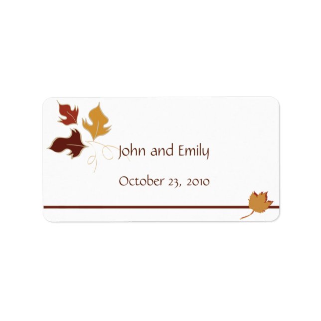 Mariage de automne Favoriser les Étiquettes (Devant)