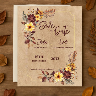 Mariage de automne floral de Bourgogne rustique En
