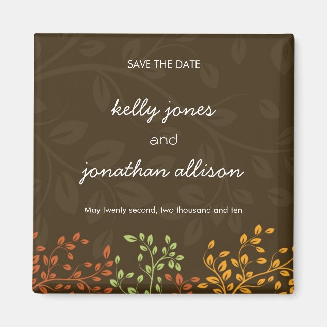 Mariage de automne :: Magnet Réservez la date (Devant)