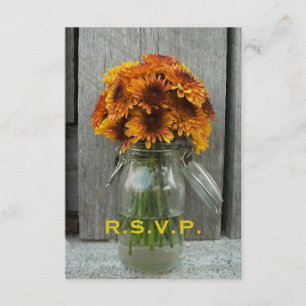 Mariage de automne RSVP : Fleurs et Barnwood de
