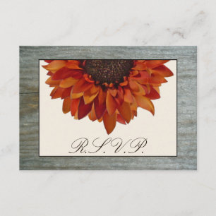 Mariage de automne RSVP - Tournesol & Barnwood