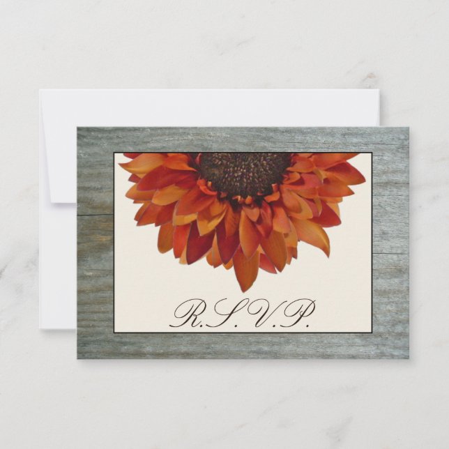Mariage de automne RSVP - Tournesol & Barnwood (Devant)