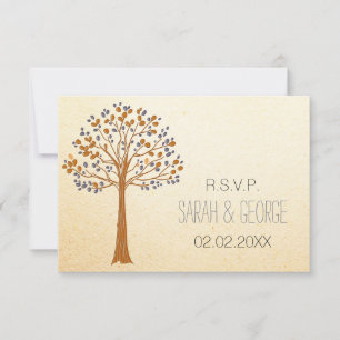 Mariage de automne rustique rsvp standard 3,5 x 5