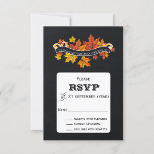 mariage de automne vintage Chalkboard rsvp