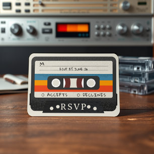 Mariage de bande de cassette Retro RSVP