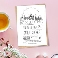 Mariage de Barcelone | Invitation Skyline
