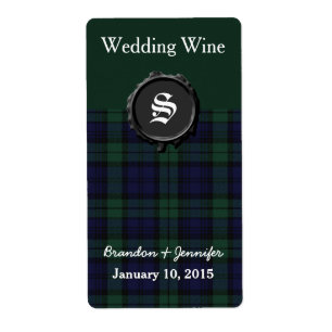 Mariage de Black Watch Plaid Mini Étiquettes de vi