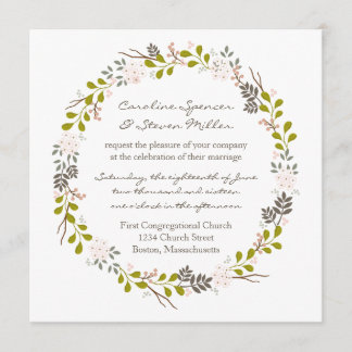 Mariage de bois Invitation de la couronne rustique