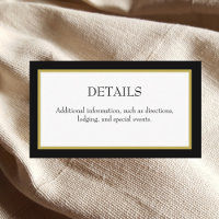 Mariage de bordure en or noir Détails Carte de boî