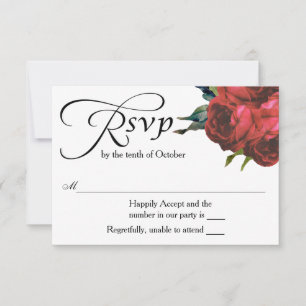 Mariage de Bouquet de Rose rouge RSVP