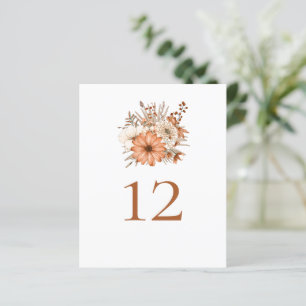 Mariage de bouquet floral d'automne Numéro de tabl