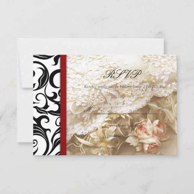 Mariage de Bourgogne Swirl RSVP (Devant)