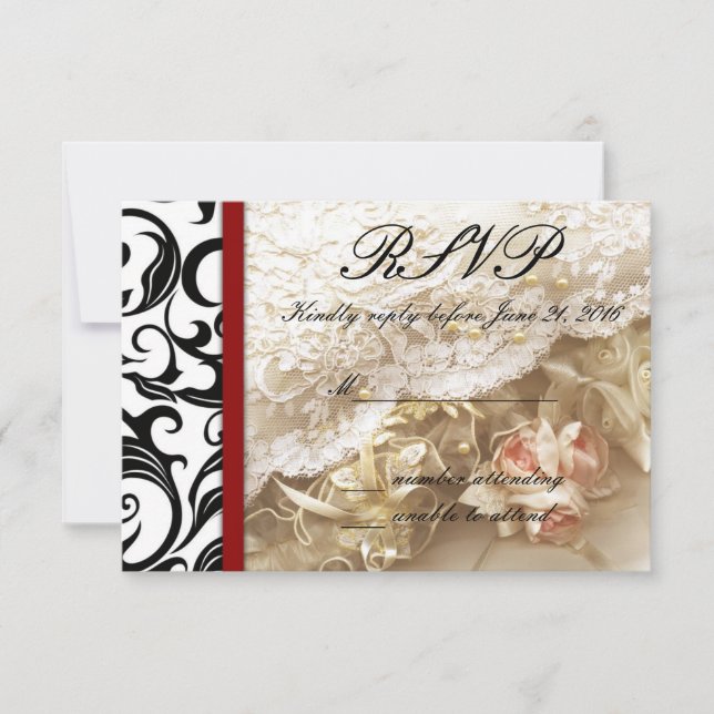 Mariage de Bourgogne Swirl RSVP (Devant)