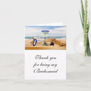 Mariage de Bridesmaid Carte de remerciements Beach