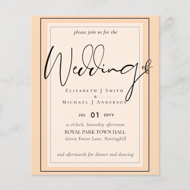 Mariage de budget de typographie de script couleur (Devant)
