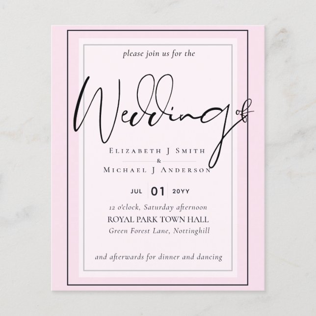 Mariage de budget de typographie de script couleur (Devant)