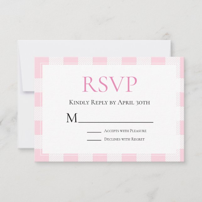 Mariage de Buffalo rose RSVP (Devant)