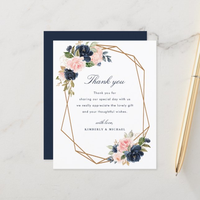 mariage de cadre géométrique bleu marine (Devant/Arrière en situation)