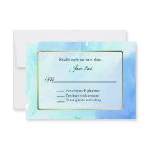 Mariage de cadre Gold et Watercolor RSVP